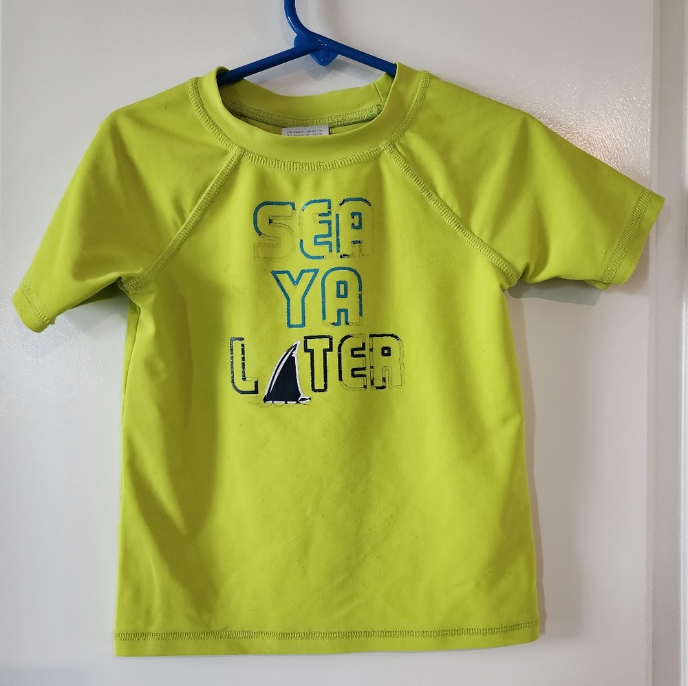 4t yellow green Floatimini "Sea Ya Later" rashguard swimshirt‎ Vacation Beach